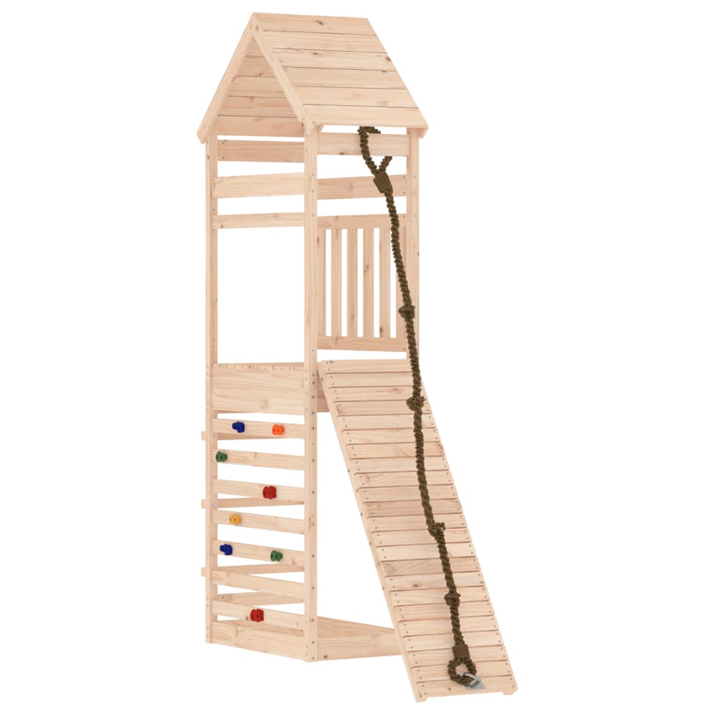 Spielturm mit Kletterwand aus imprägniertem Kiefernholz und Massivholz Douglasie/Kiefer