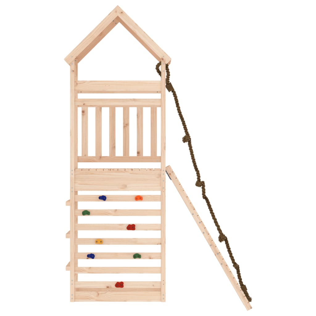 Spielturm mit Kletterwand aus imprägniertem Kiefernholz und Massivholz Douglasie/Kiefer