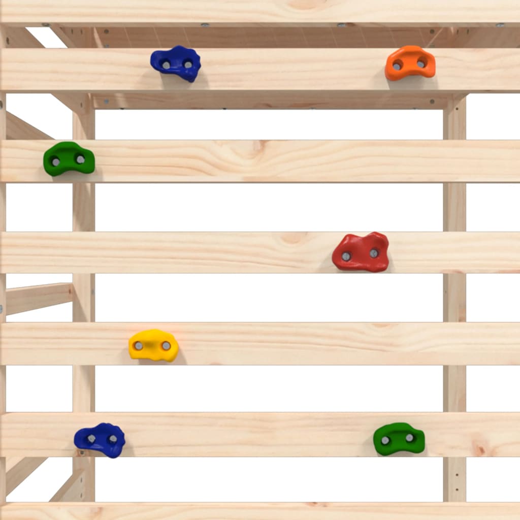 Spielturm mit Kletterwand aus imprägniertem Kiefernholz und Massivholz Douglasie/Kiefer