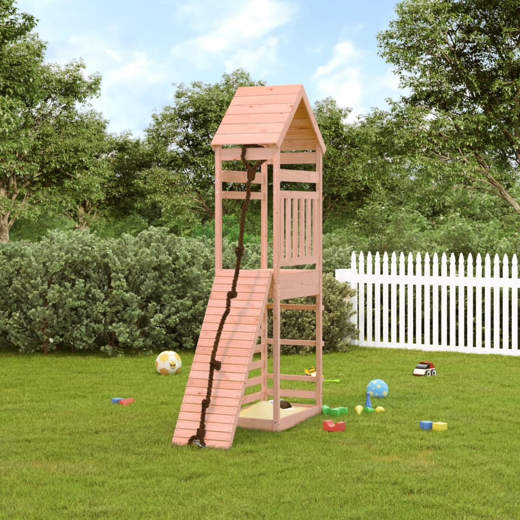 Spielturm mit Kletterwand aus imprägniertem Kiefernholz und Massivholz Douglasie/Kiefer
