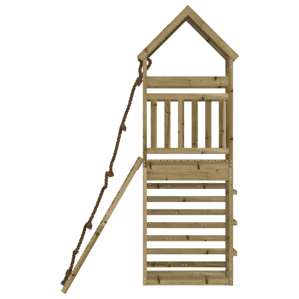 Spielturm mit Kletterwand aus imprägniertem Kiefernholz und Massivholz Douglasie/Kiefer