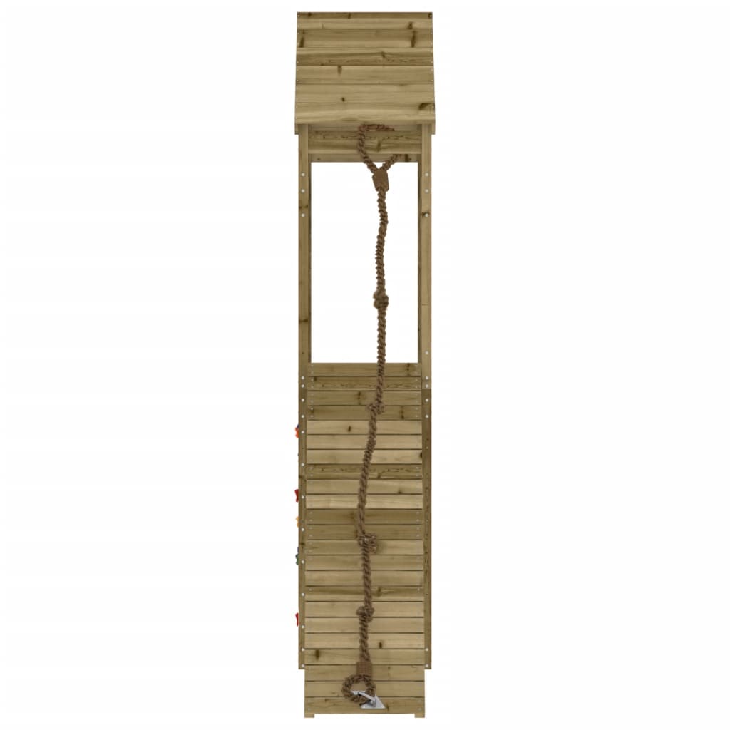 Spielturm mit Kletterwand aus imprägniertem Kiefernholz und Massivholz Douglasie/Kiefer