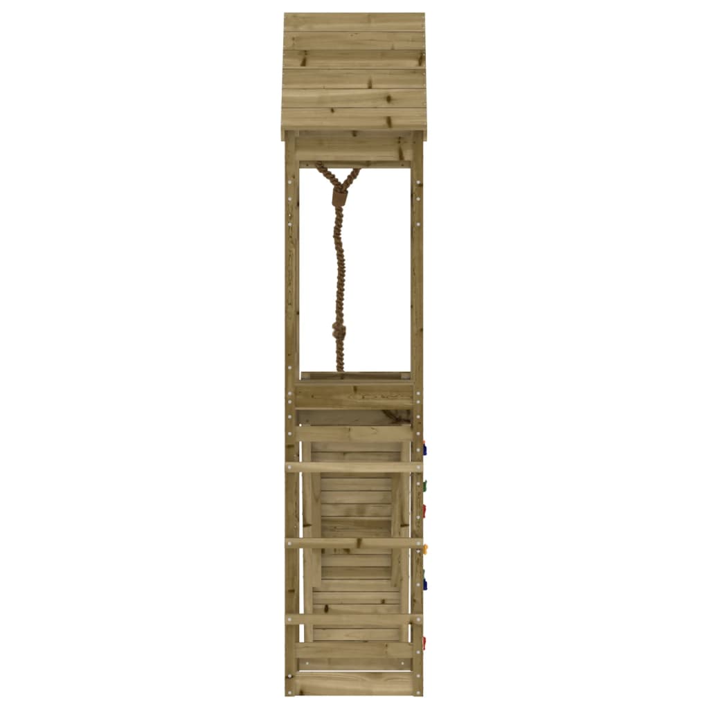 Spielturm mit Kletterwand aus imprägniertem Kiefernholz und Massivholz Douglasie/Kiefer