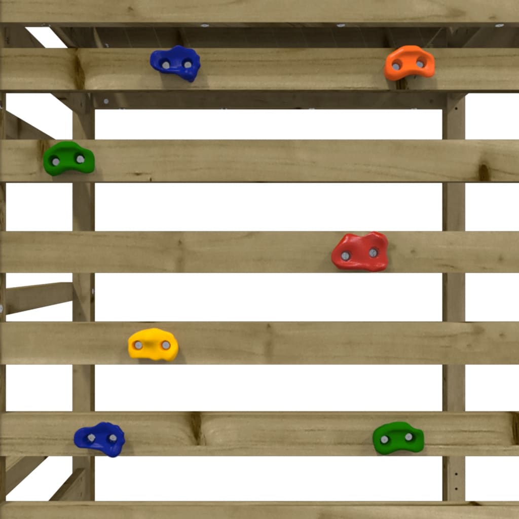 Spielturm mit Kletterwand aus imprägniertem Kiefernholz und Massivholz Douglasie/Kiefer