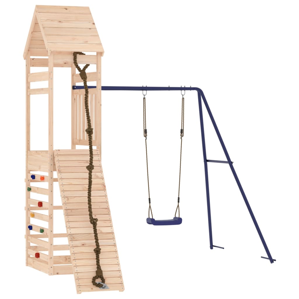 Spielturm aus imprägniertem Kiefernholz und massivem Douglasien- und Kiefernholz