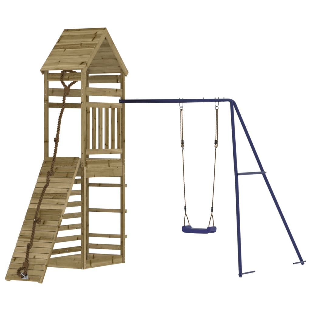 Spielturm aus imprägniertem Kiefernholz und massivem Douglasien- und Kiefernholz