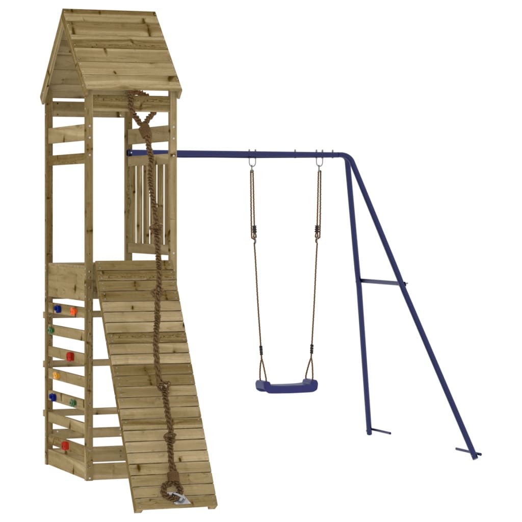 Spielturm aus imprägniertem Kiefernholz und massivem Douglasien- und Kiefernholz