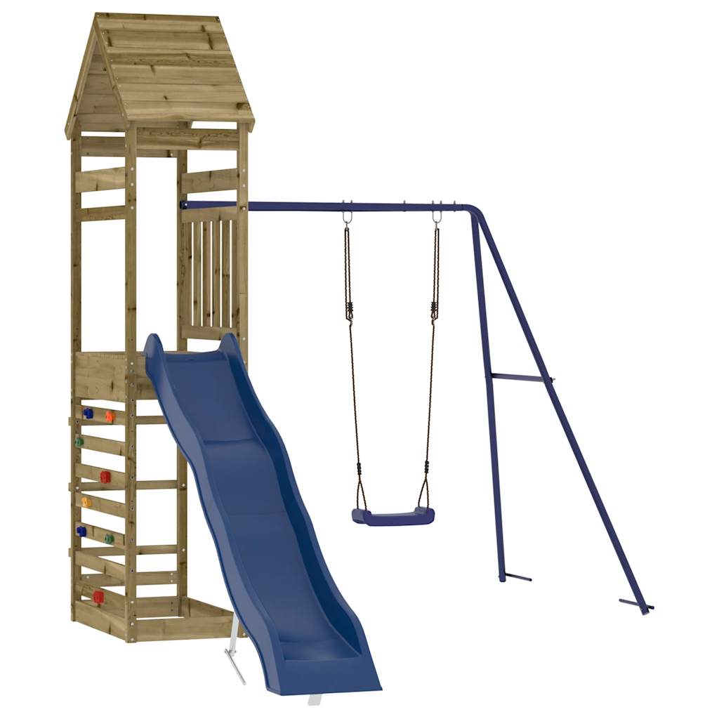Spielturm aus imprägniertem Kiefernholz und massivem Douglasien- und Kiefernholz