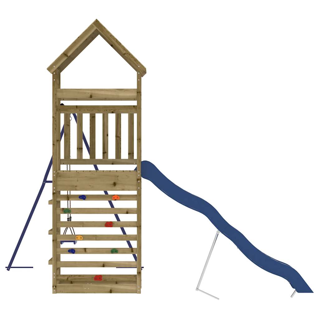 Spielturm aus imprägniertem Kiefernholz und massivem Douglasien- und Kiefernholz