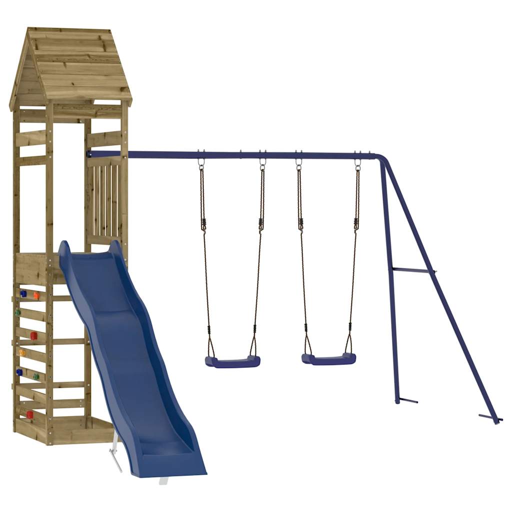 Spielturm aus imprägniertem Kiefernholz und massivem Douglasien- und Kiefernholz