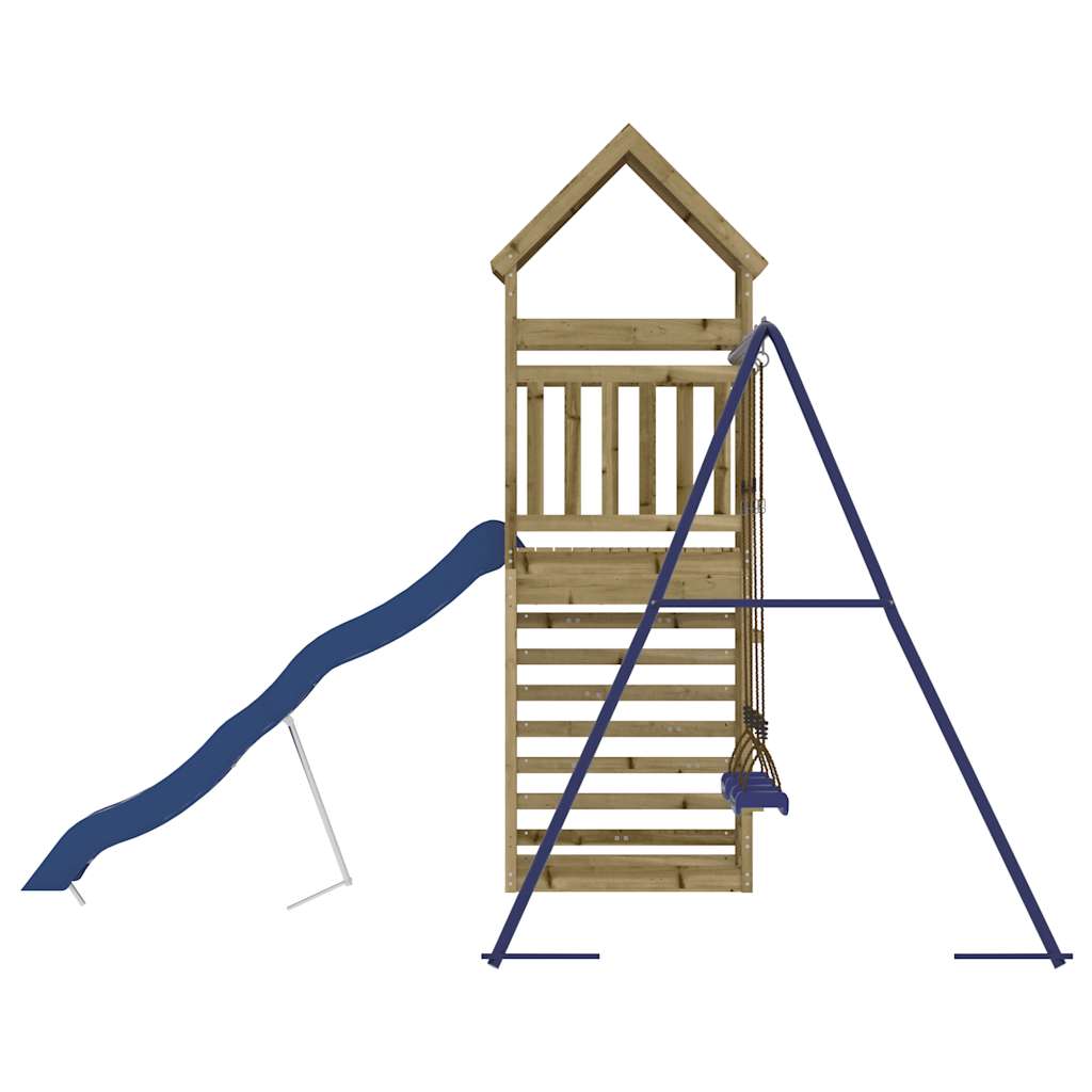Spielturm aus imprägniertem Kiefernholz und massivem Douglasien- und Kiefernholz