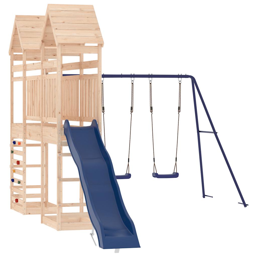 Spielturm aus imprägniertem Kiefernholz und massivem Douglasien- und Kiefernholz