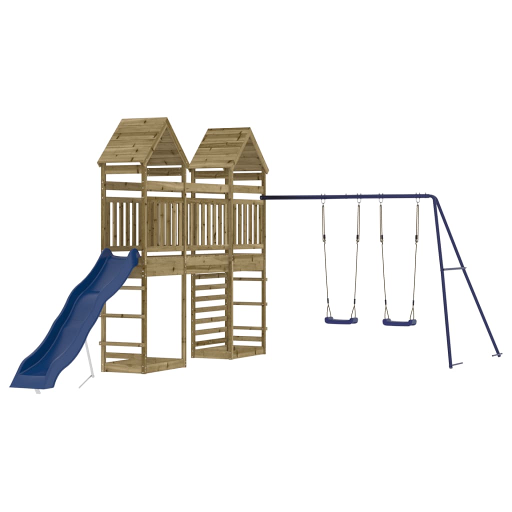 Spielturm aus imprägniertem Kiefernholz und massivem Douglasien- und Kiefernholz