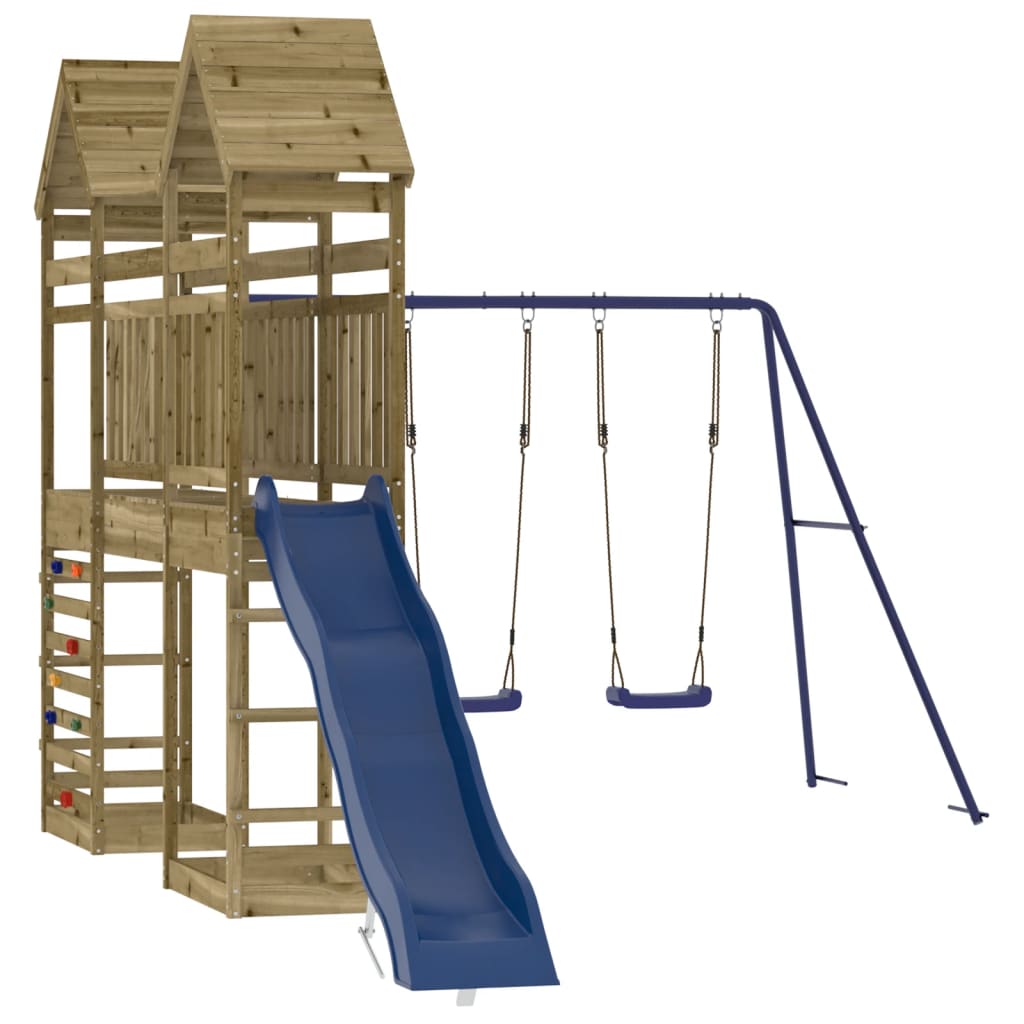 Spielturm aus imprägniertem Kiefernholz und massivem Douglasien- und Kiefernholz
