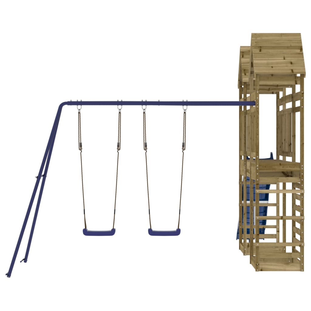 Spielturm aus imprägniertem Kiefernholz und massivem Douglasien- und Kiefernholz