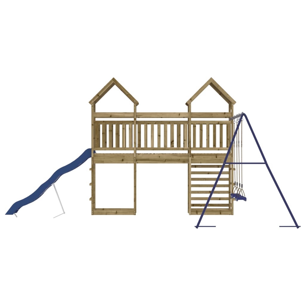 Spielturm aus imprägniertem Kiefernholz und massivem Douglasien- und Kiefernholz