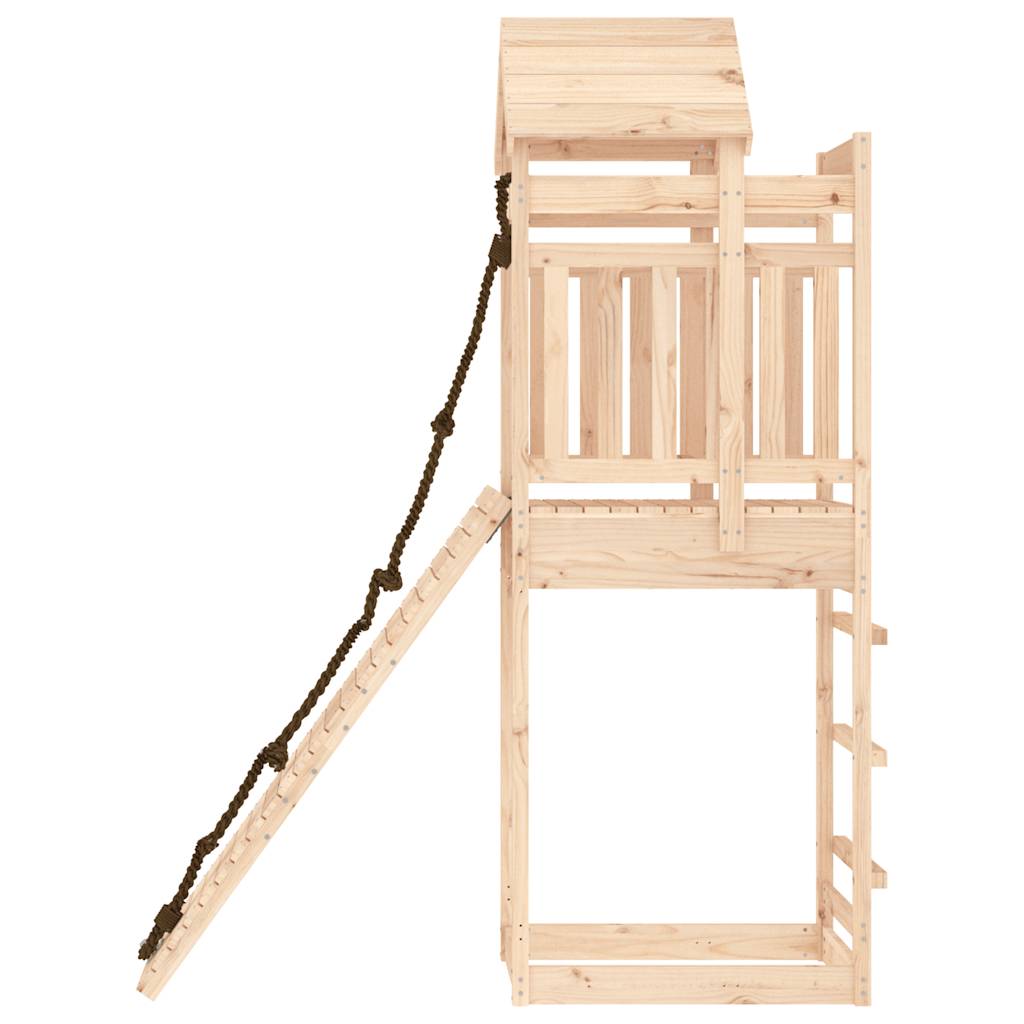 Spielturm mit Kletterwand aus imprägniertem Kiefernholz und Massivholz Douglasie