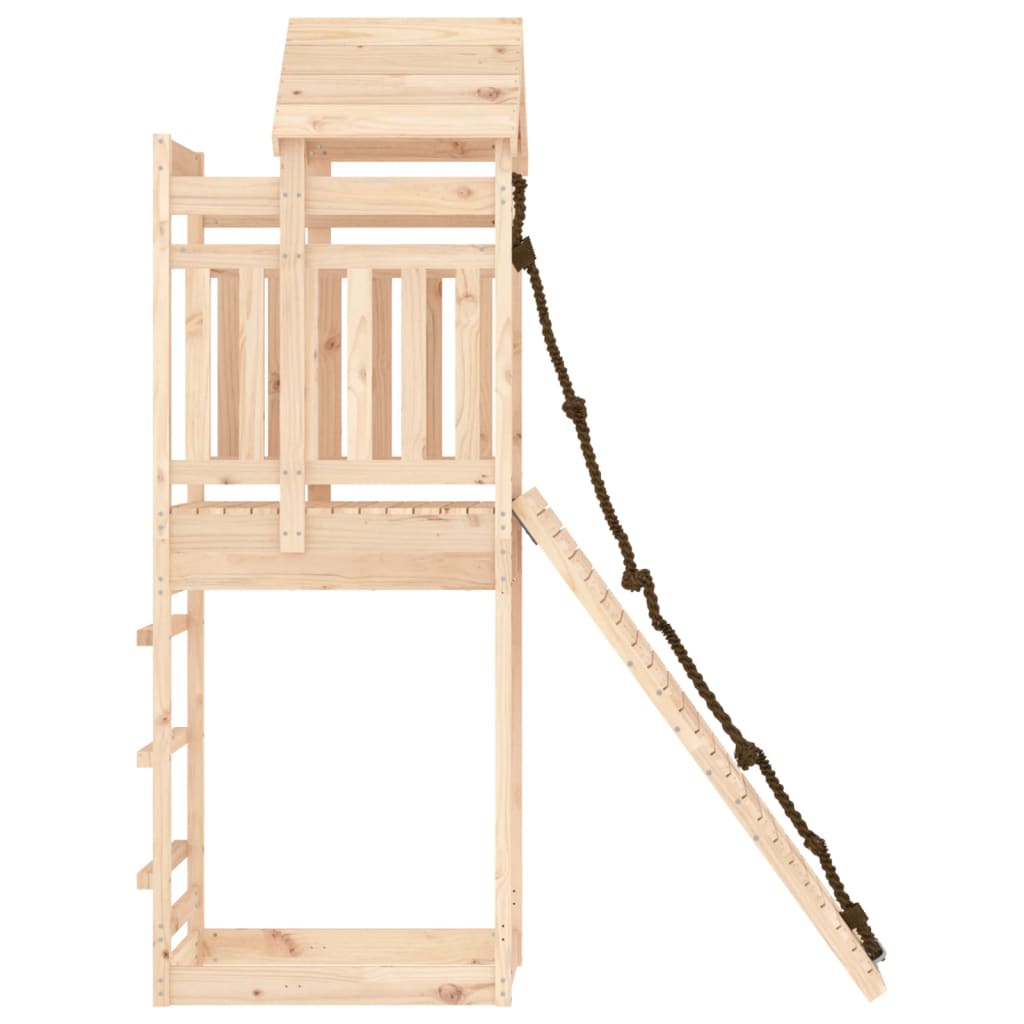 Spielturm mit Kletterwand aus imprägniertem Kiefernholz und Massivholz Douglasie
