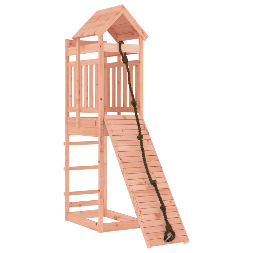 Spielturm mit Kletterwand aus imprägniertem Kiefernholz und Massivholz Douglasie