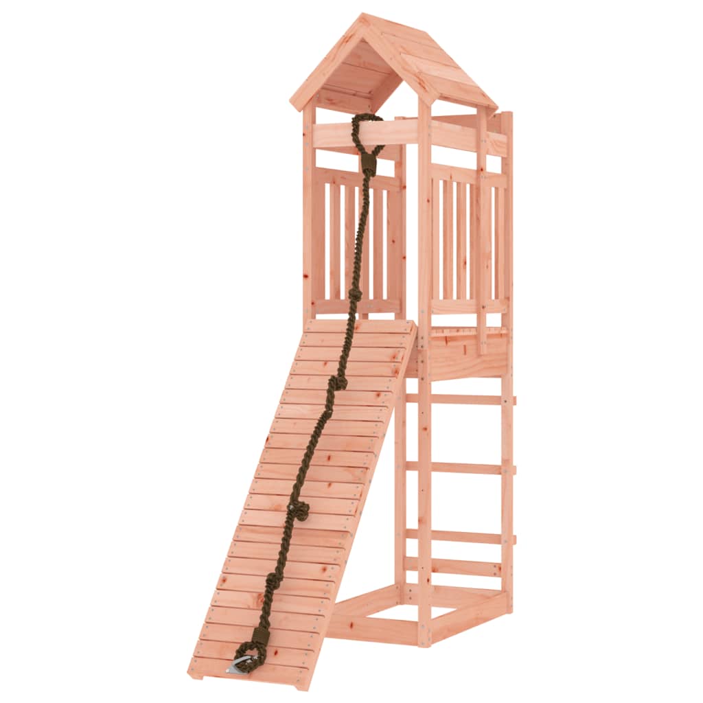 Spielturm mit Kletterwand aus imprägniertem Kiefernholz und Massivholz Douglasie
