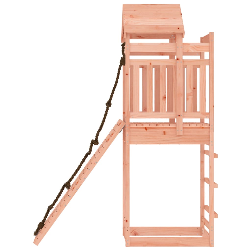 Spielturm mit Kletterwand aus imprägniertem Kiefernholz und Massivholz Douglasie