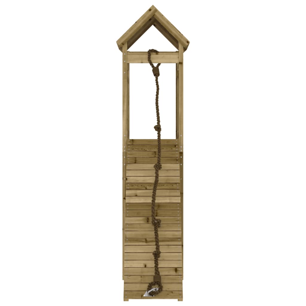 Spielturm mit Kletterwand aus imprägniertem Kiefernholz und Massivholz Douglasie