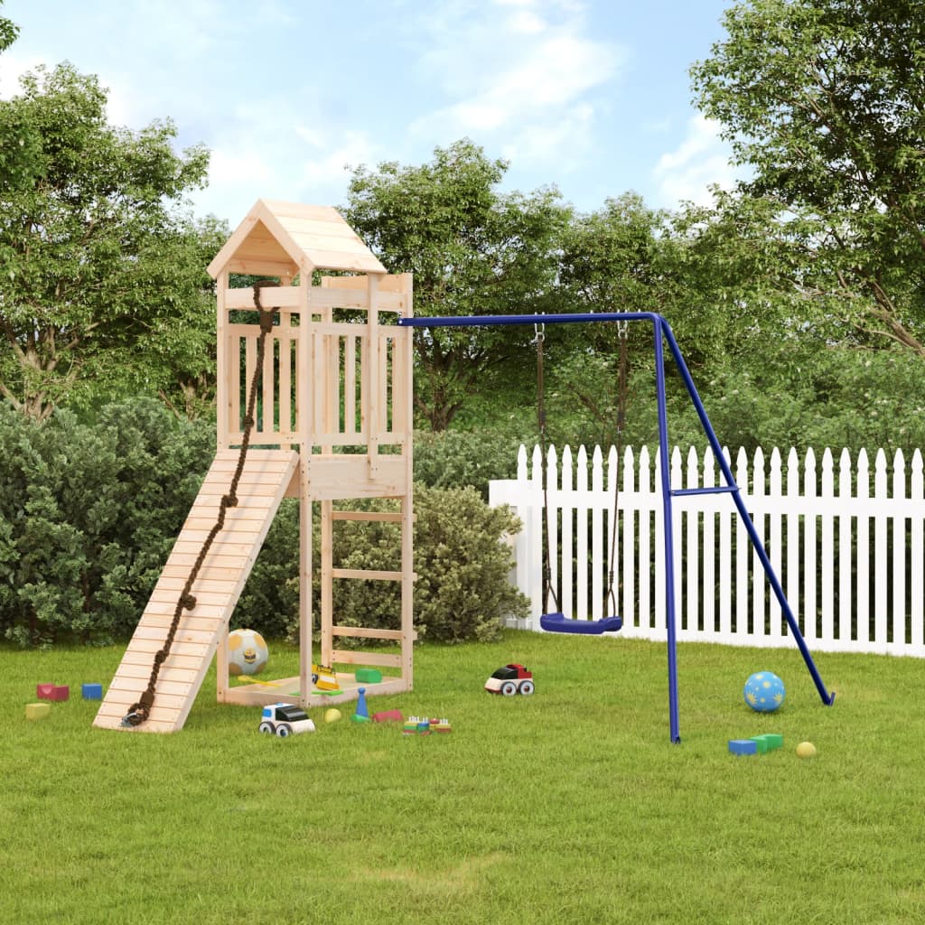 Spielturm aus imprägniertem Kiefernholz und massivem Douglasien- und Kiefernholz
