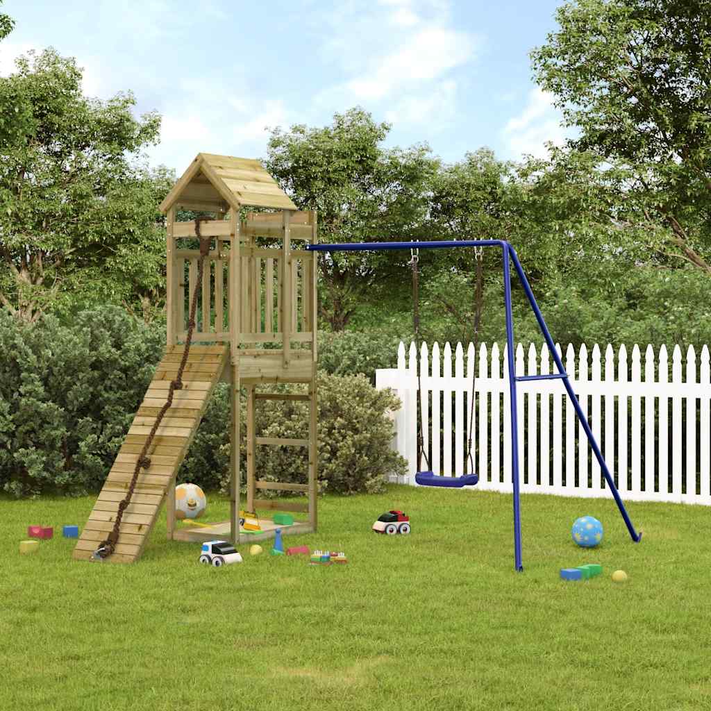 Spielturm aus imprägniertem Kiefernholz und massivem Douglasien- und Kiefernholz