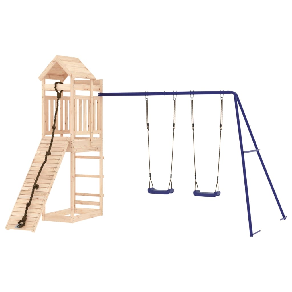 Spielturm aus imprägniertem Kiefernholz und massivem Douglasie und Kiefer