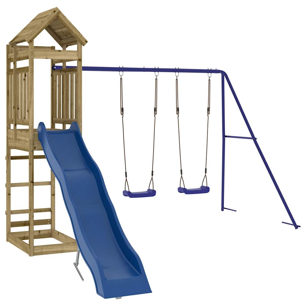 Spielturm aus imprägniertem Kiefernholz und massivem Douglasien- und Kiefernholz
