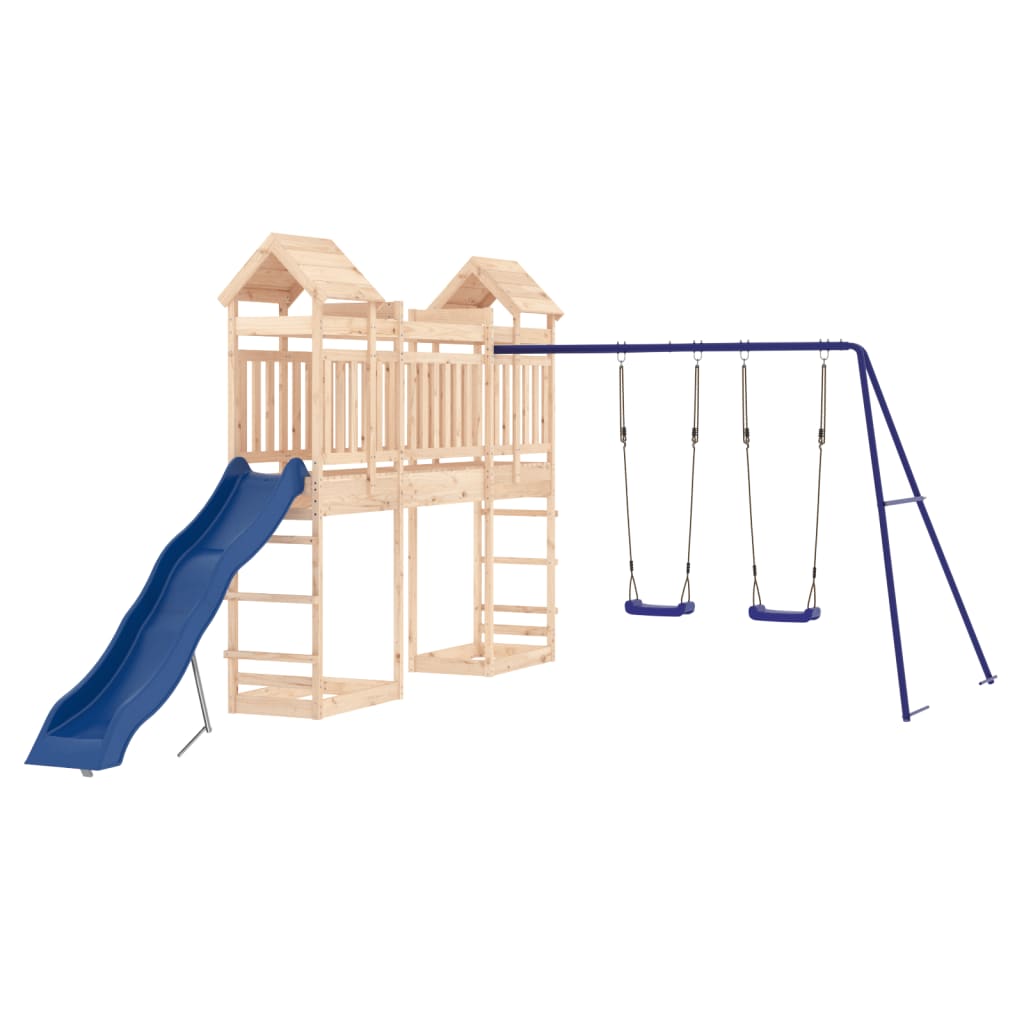 Spielturm aus imprägniertem Kiefernholz und massivem Douglasie und Kiefer