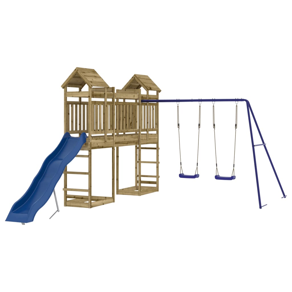 Spielturm aus imprägniertem Kiefernholz und massivem Douglasie und Kiefer