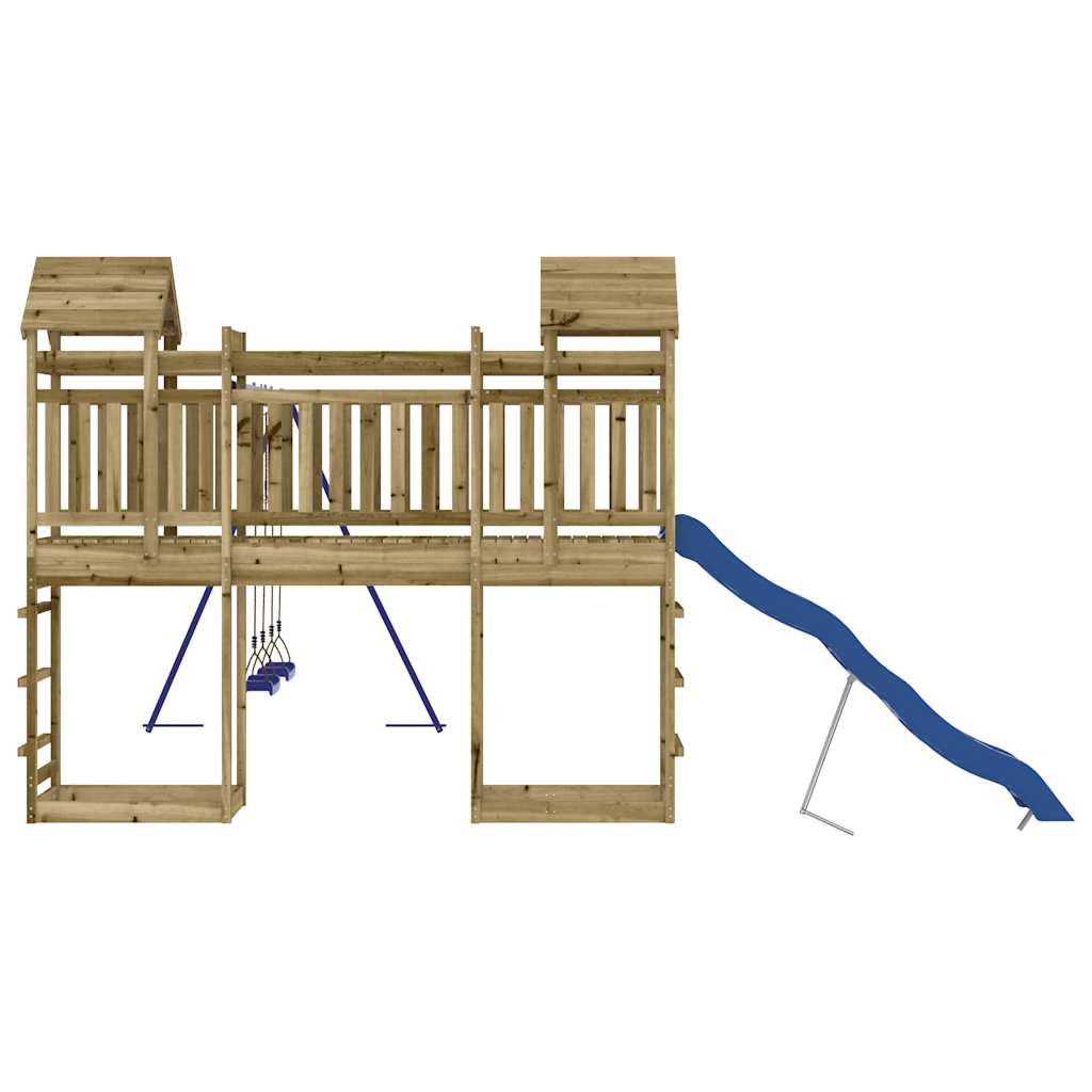Spielturm aus imprägniertem Kiefernholz und massivem Douglasie und Kiefer