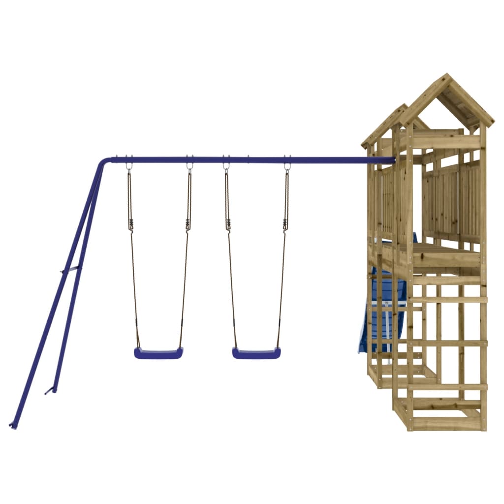 Spielturm aus imprägniertem Kiefernholz und massivem Douglasie und Kiefer