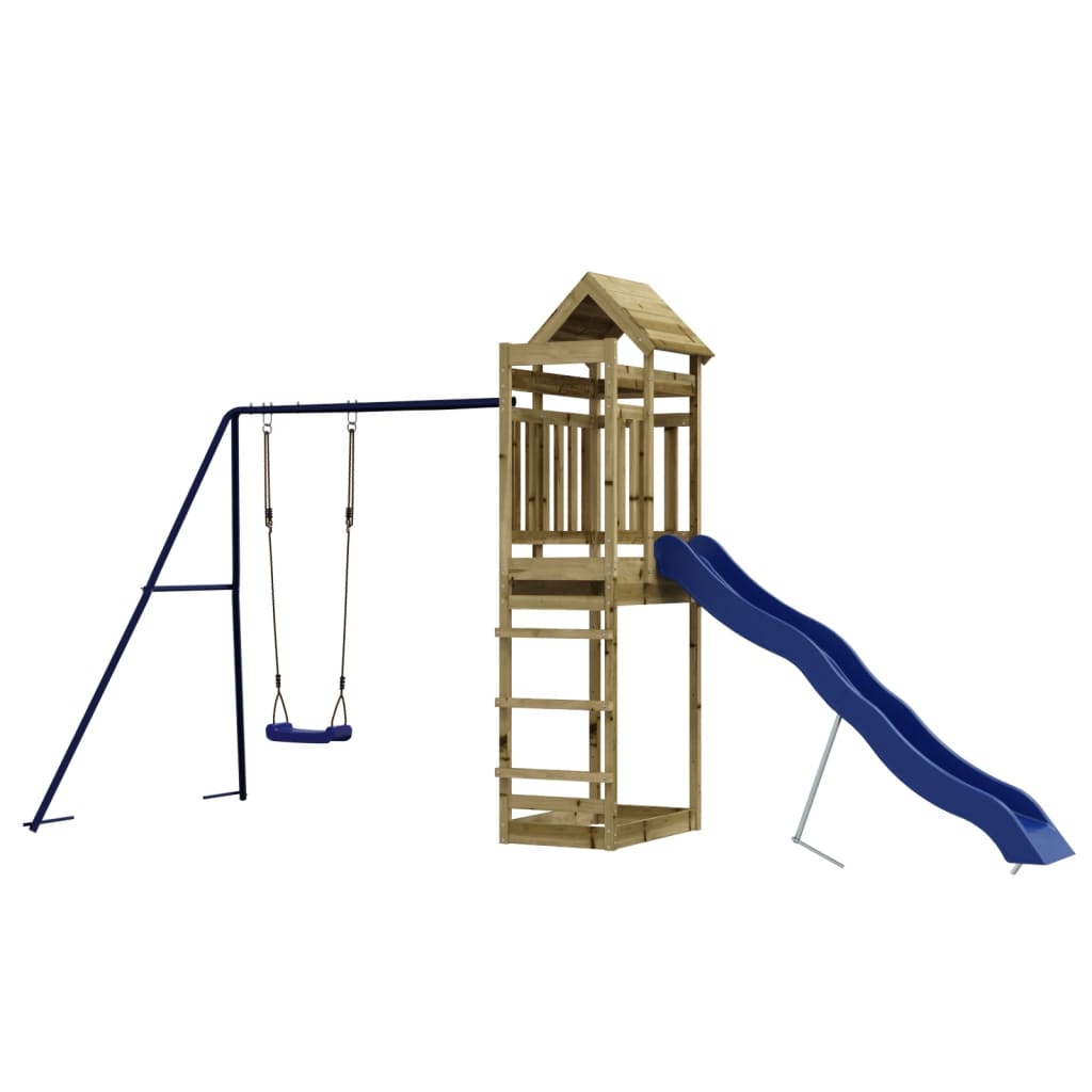 Spielturm aus imprägniertem Kiefernholz und massivem Douglasien- und Kiefernholz