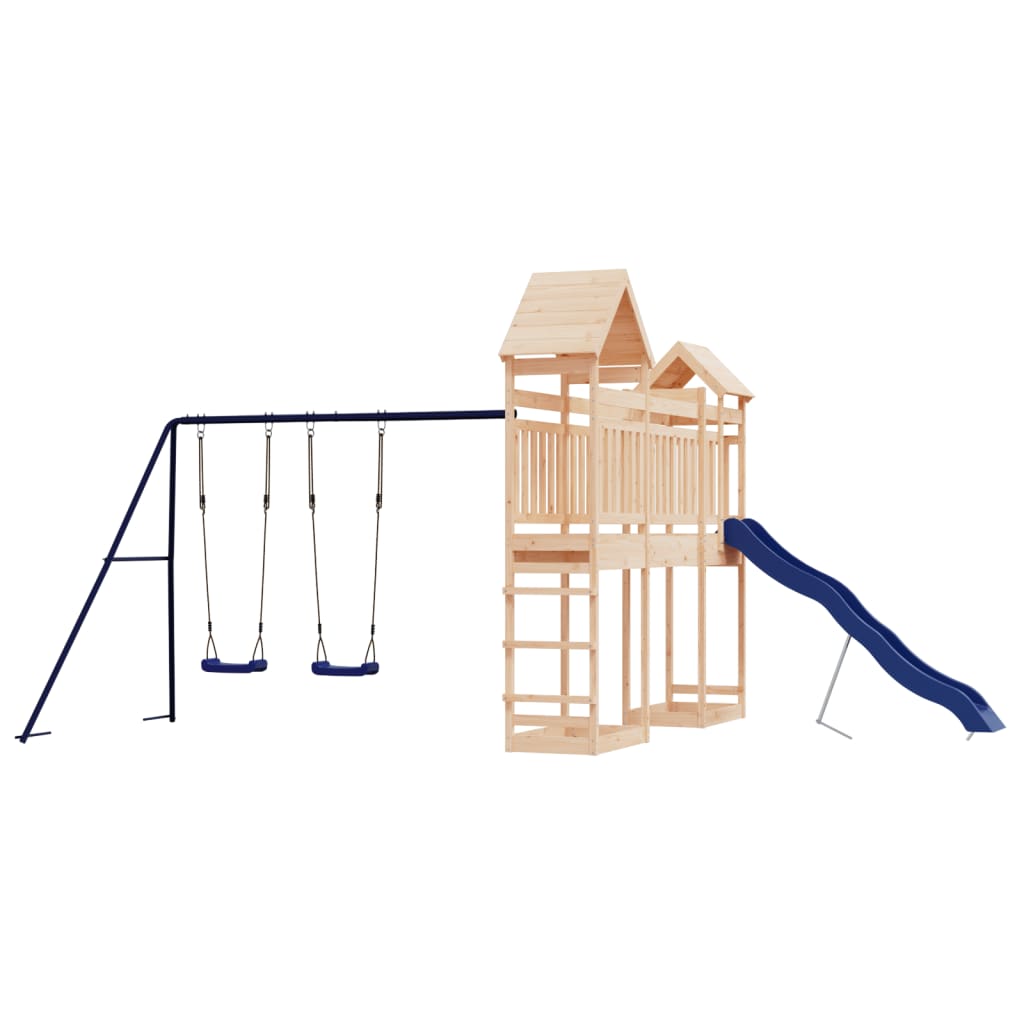 Spielturm aus imprägniertem Kiefernholz und massivem Douglasien- und Kiefernholz