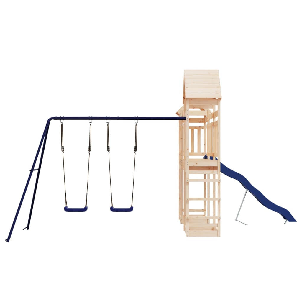Spielturm aus imprägniertem Kiefernholz und massivem Douglasien- und Kiefernholz