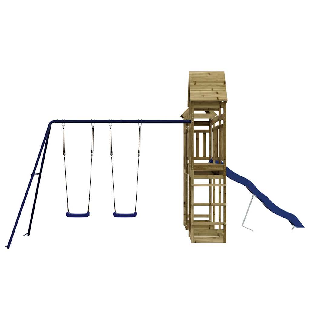 Spielturm aus imprägniertem Kiefernholz und massivem Douglasien- und Kiefernholz