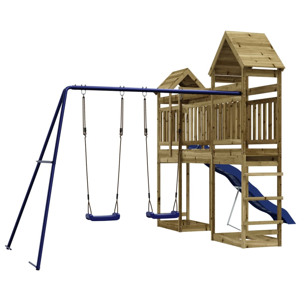 Spielturm aus imprägniertem Kiefernholz und massivem Douglasien- und Kiefernholz