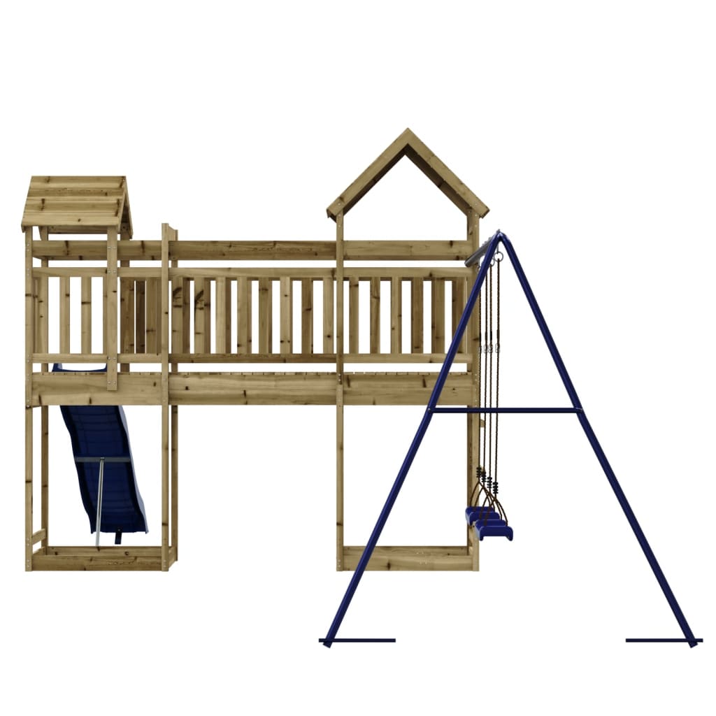 Spielturm aus imprägniertem Kiefernholz und massivem Douglasien- und Kiefernholz