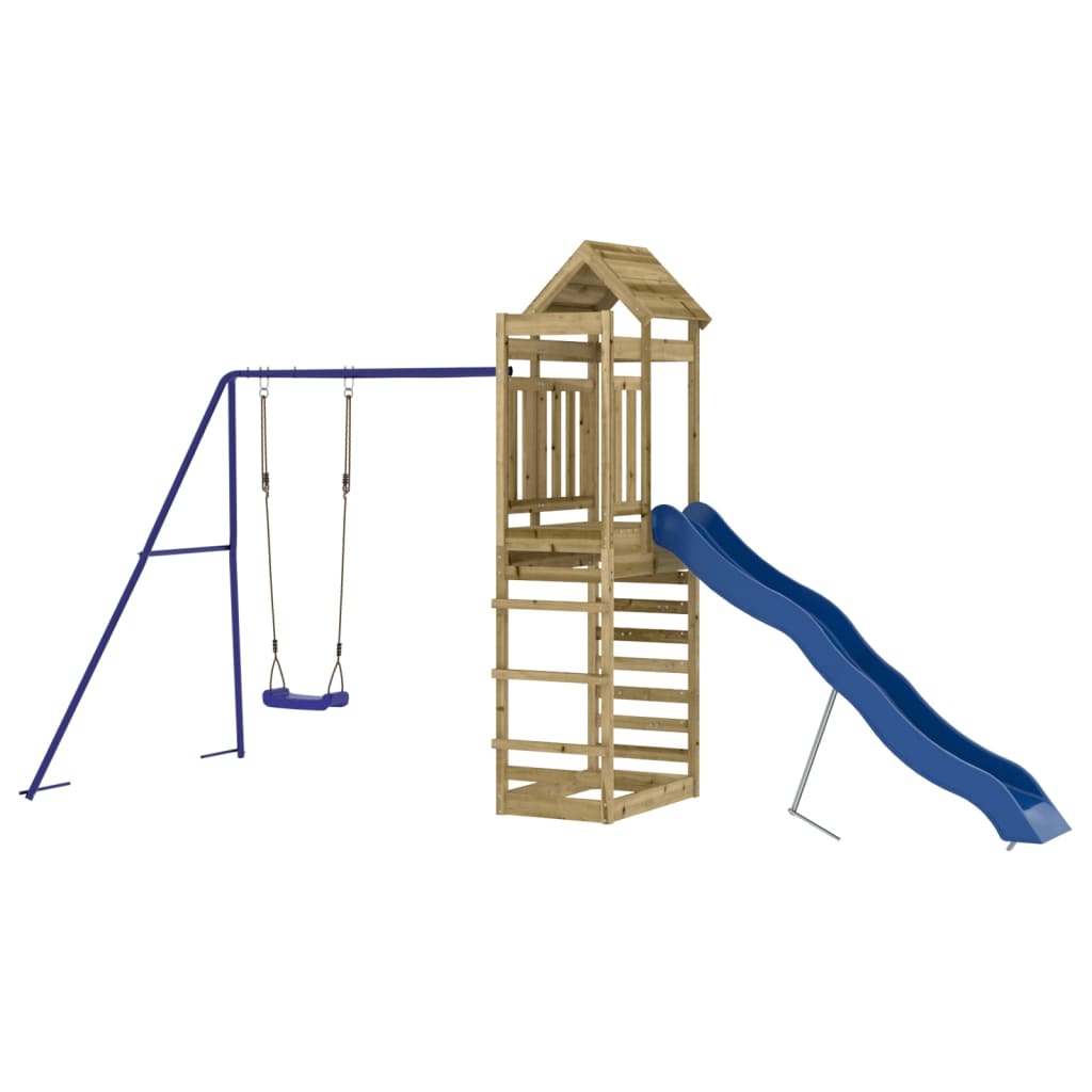 Spielturm aus imprägniertem Kiefernholz und massivem Douglasien- und Kiefernholz