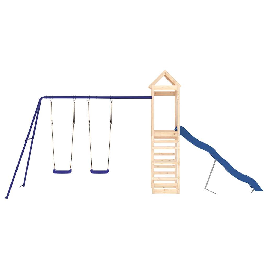 Spielturm aus imprägniertem Kiefernholz und massivem Douglasien- und Kiefernholz