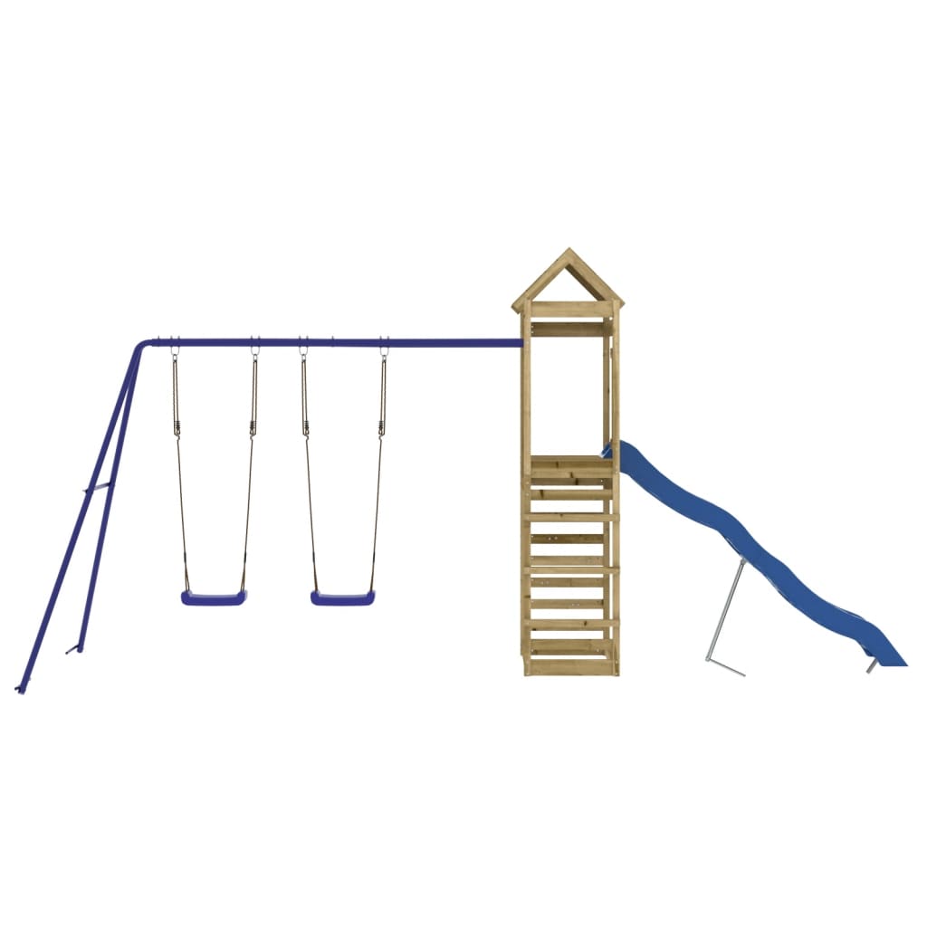 Spielturm aus imprägniertem Kiefernholz und massivem Douglasien- und Kiefernholz