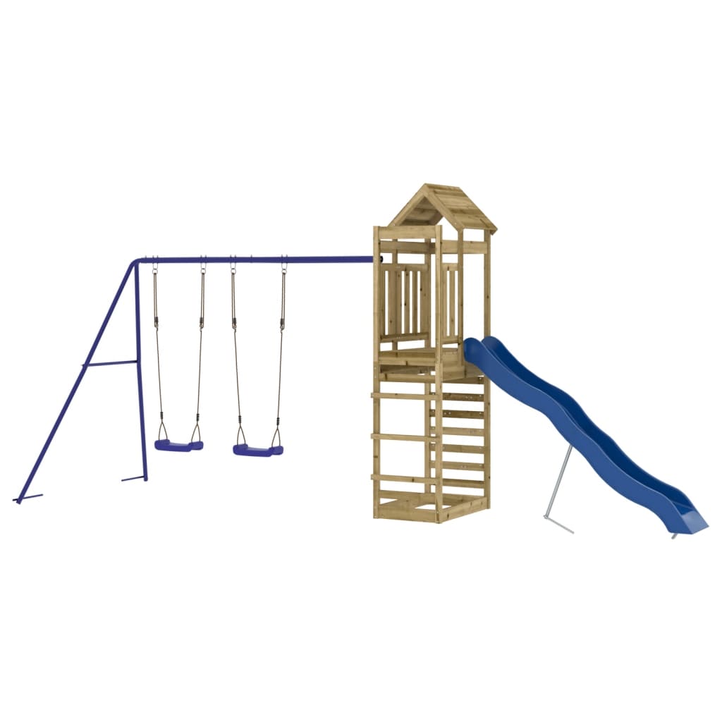 Spielturm aus imprägniertem Kiefernholz und massivem Douglasien- und Kiefernholz