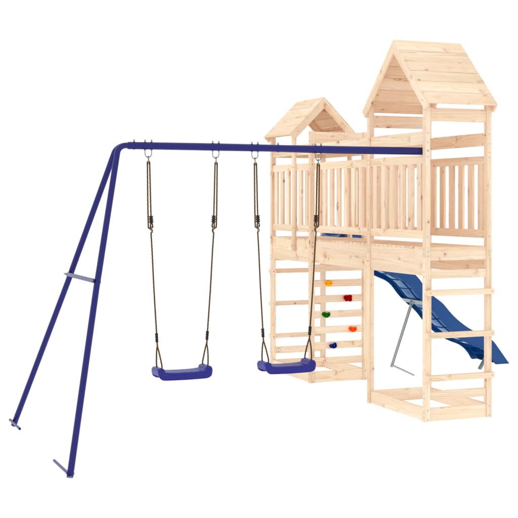Spielturm aus imprägniertem Kiefernholz und massivem Douglasien- und Kiefernholz