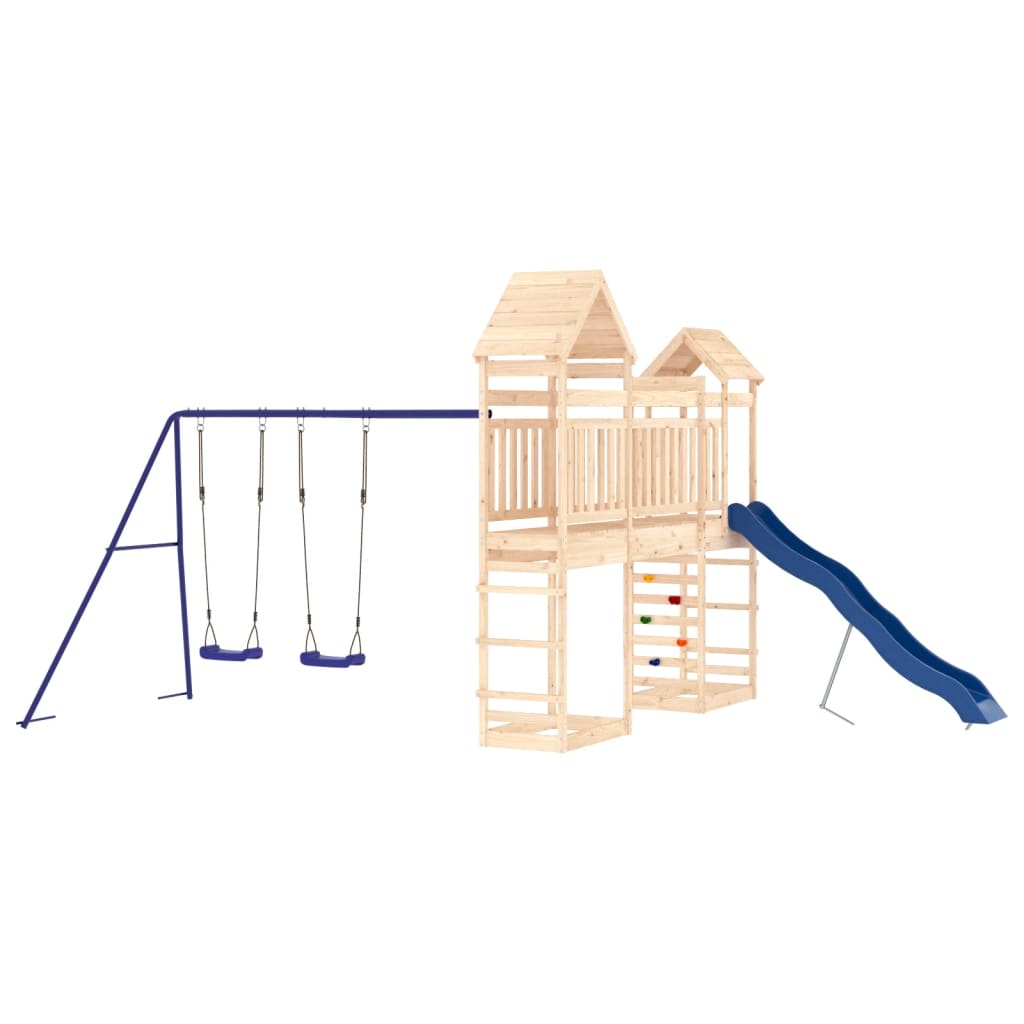 Spielturm aus imprägniertem Kiefernholz und massivem Douglasien- und Kiefernholz