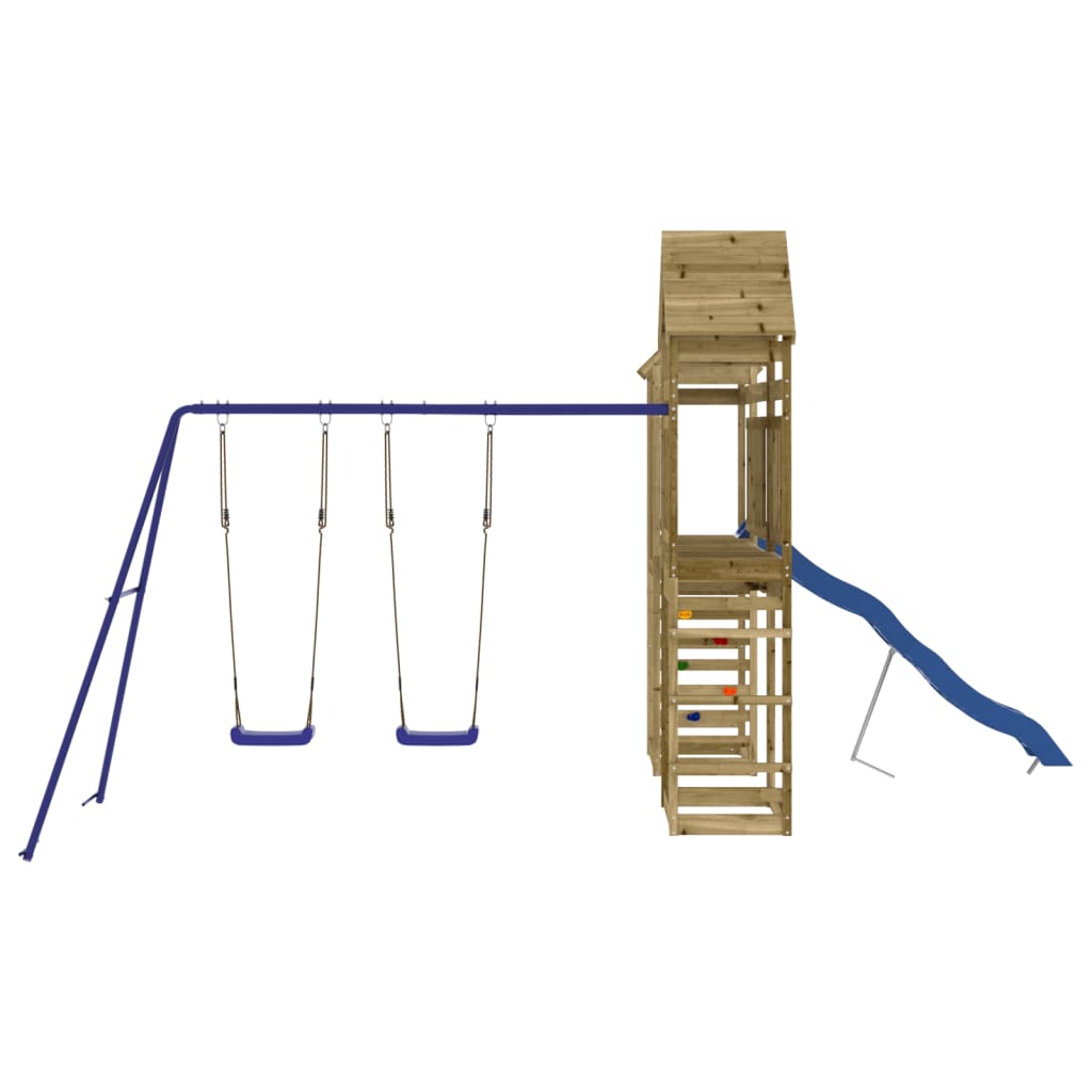Spielturm aus imprägniertem Kiefernholz und massivem Douglasien- und Kiefernholz