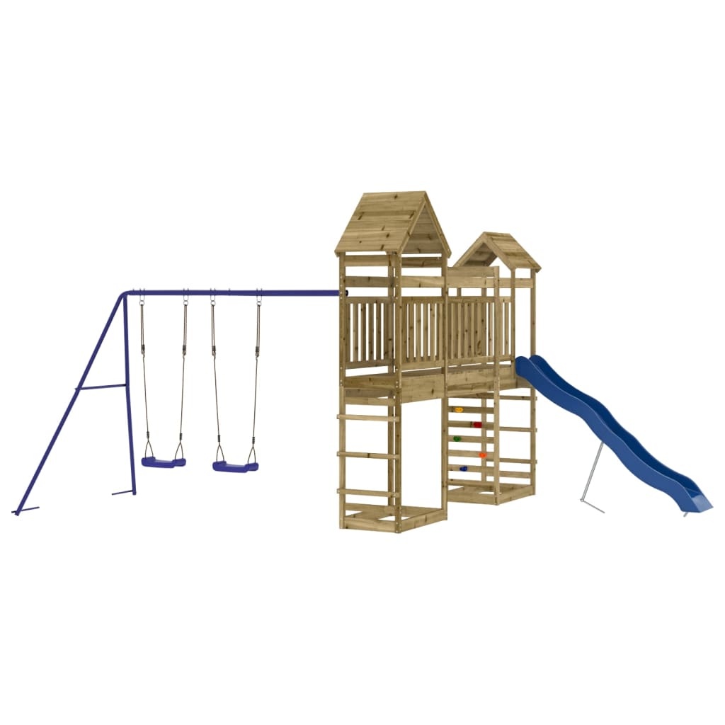 Spielturm aus imprägniertem Kiefernholz und massivem Douglasien- und Kiefernholz