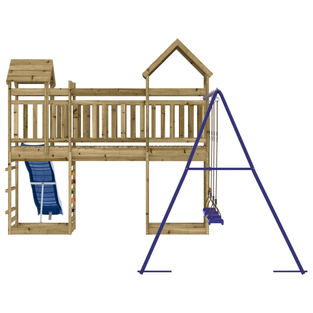 Spielturm aus imprägniertem Kiefernholz und massivem Douglasien- und Kiefernholz