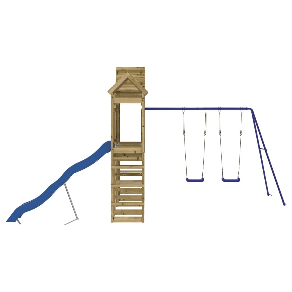 Spielturm aus imprägniertem Kiefernholz und massivem Douglasien- und Kiefernholz